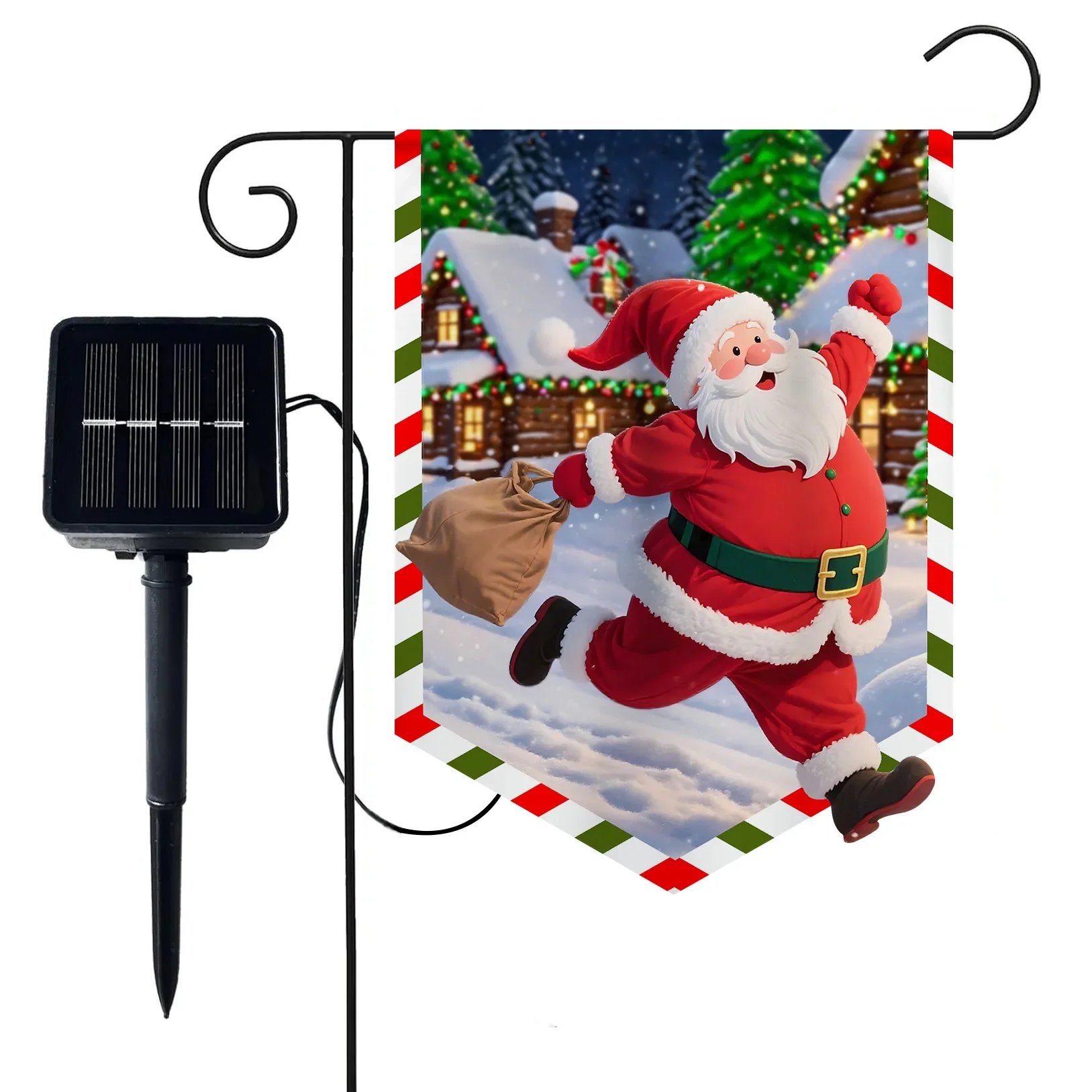 Bonsai Garden Ornaments - Op zonne-energie werkende LED-lichtgevende hangende vlag,