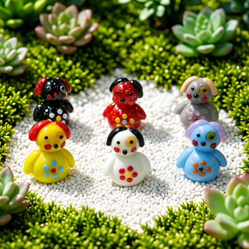 Japan Bonsai Garden - Handgemaakt Mini Glazen Hondje Figuur Lief