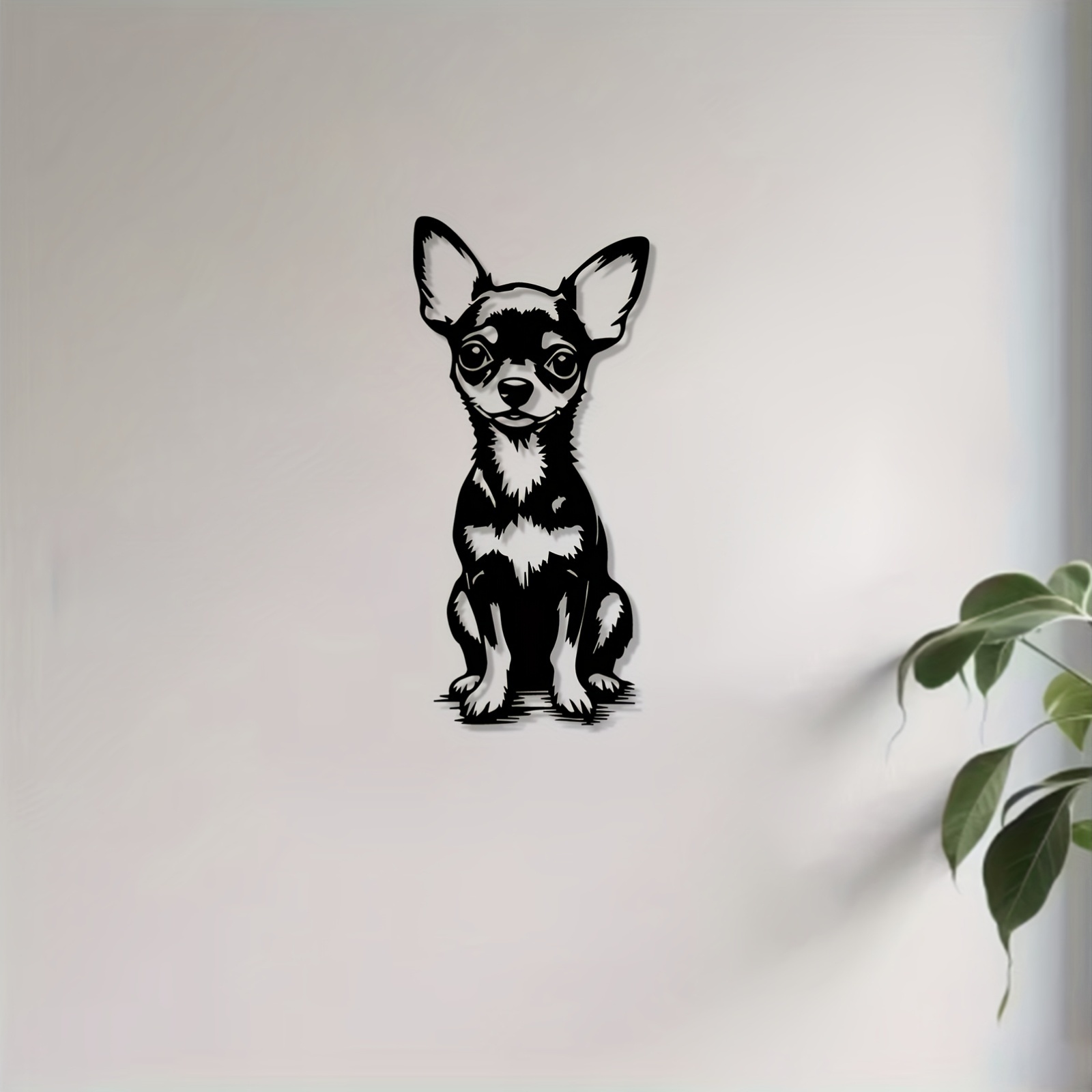 Bonsai Garden Ornaments - Moderne metalen wandkunst schattig Chihuahua standbeeld