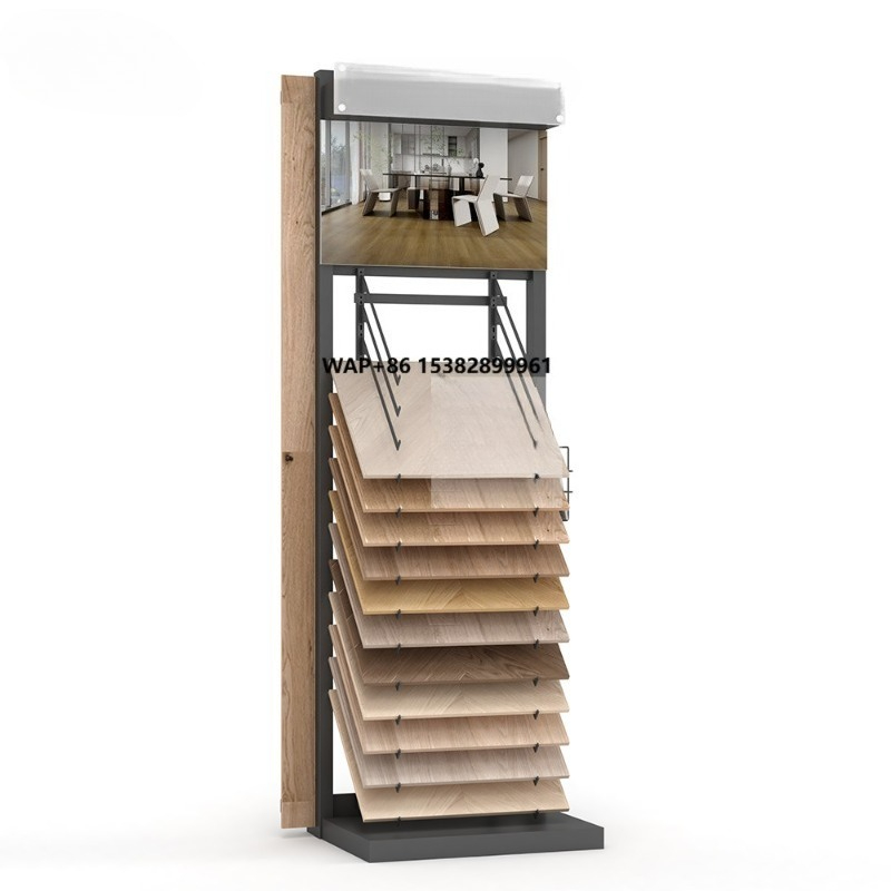 Display Stand Wood - Aanpasbare metalen & houten combinatie displaystandaard