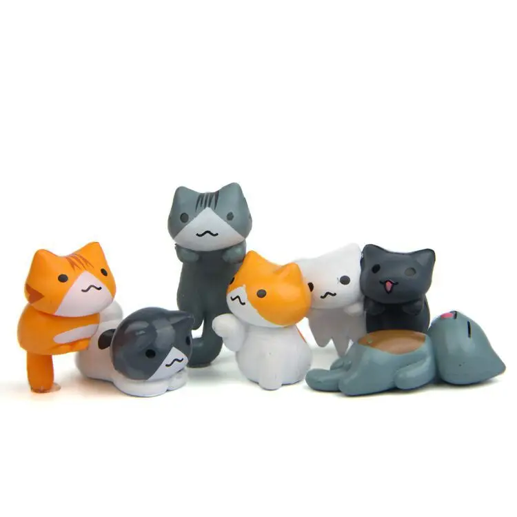 Japan Bonsai Garden - 6 stks/set Cartoon Lucky pvc Kat