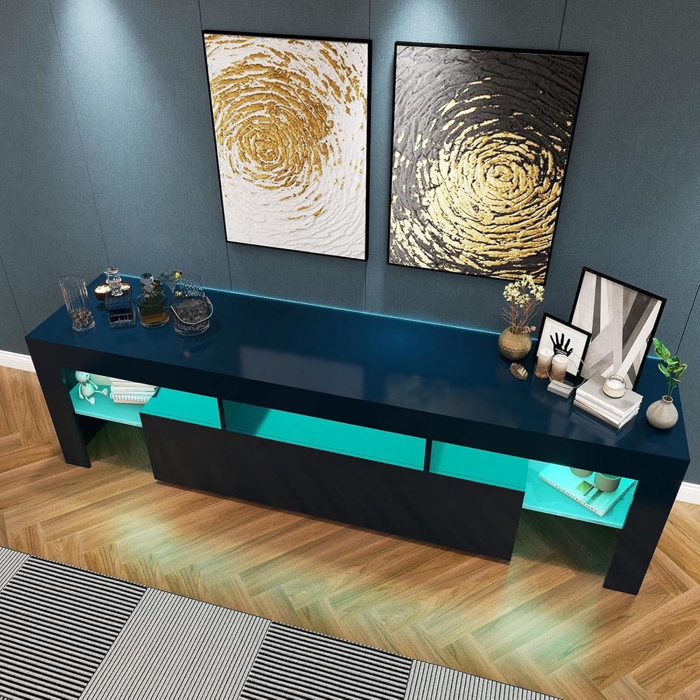 Zwarte tv-standaard, 60 65 70  - Display Stand Wood recensie en prijs