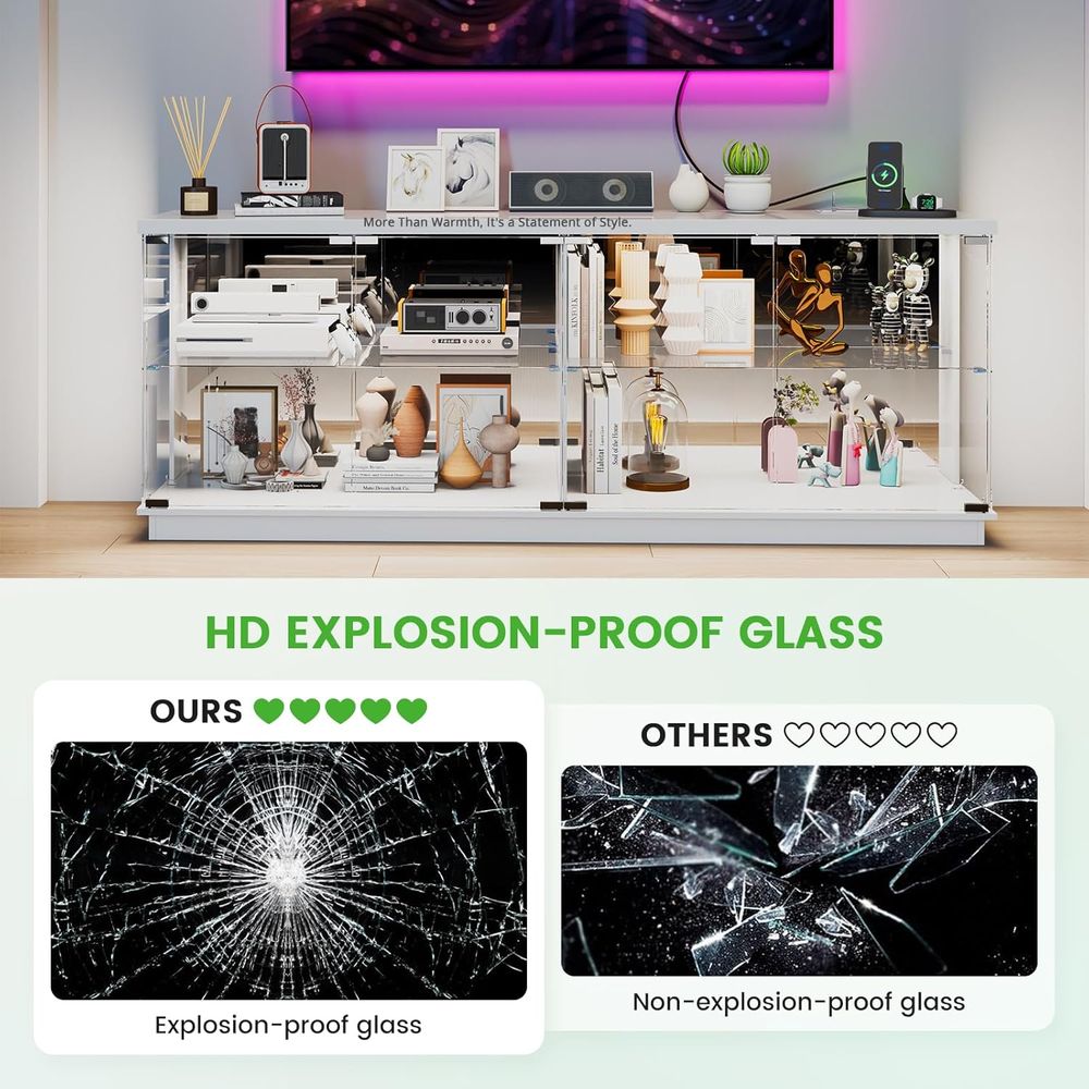 71 inch glazen tv-meubels met  - Display Stand Wood recensie en prijs