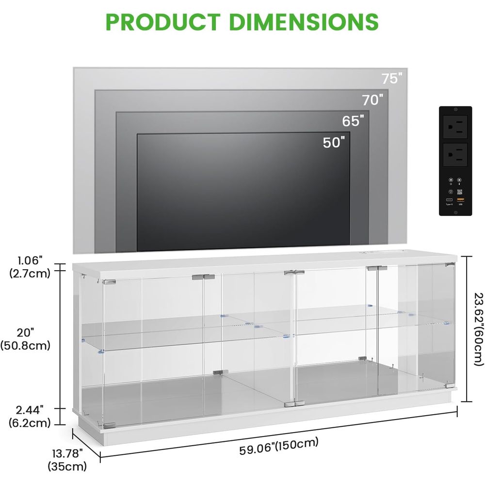 71 inch glazen tv-meubels met  - Display Stand Wood recensie en prijs